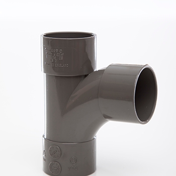 Polypipe 32mm 92.5 degree Swept Tee - Grey WS21G Image 1