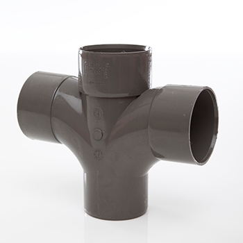 Polypipe 50mm Cross Tee - Grey WS50G Image 1