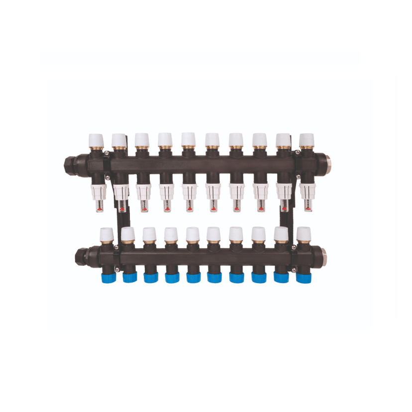 10 Port Polymer Manifold With Polymax Connector 15mm UFHMANP10 Image 1