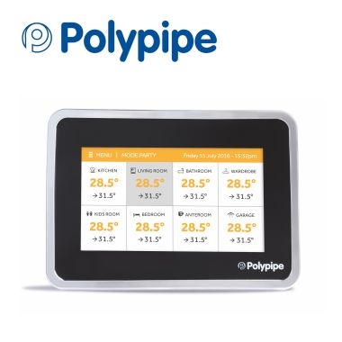 Polypipe Smart+ Master TFT Thermostat - Black UFHTFTMBP Image 1