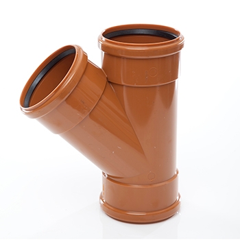 Polypipe 45 degree Junction Triple Socket UG405 Image 1