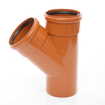 Polypipe 45 degree Junction Double Socket - Spigot UG406 Image 1