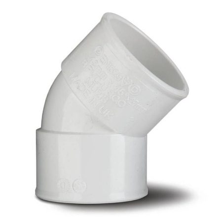 Polypipe 40mm System 2000 MuPVC Obtuse Bend - White MU213W Image 1