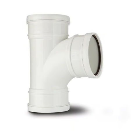 Polypipe 50mm System 2000 MuPVC MuPVC Swept Tee - White MU316W Image 1