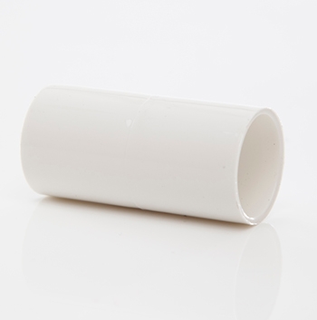 Polypipe Overflow Solvent Weld Straight Connector - White NS44W Image 1