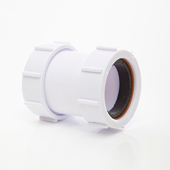 Polypipe 40mm Universal Straight Connector - White PS40 Image 1