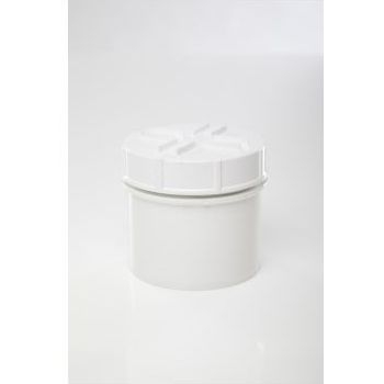 Polypipe 110mm Access Cap Spigot Tail - White SA62W Image 1