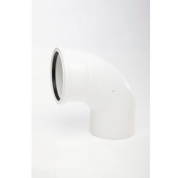 Polypipe 110mm 92.5 degree Single Socket Bend - White SB409W Image 1