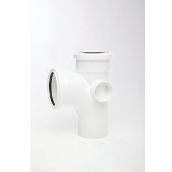 Polypipe 110mm 92.5 degree Single Branch - White ST401W Image 1