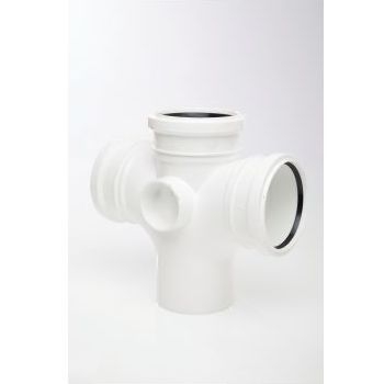 Polypipe 110mm 92.5 degree Double Branch - White SU420W Image 1