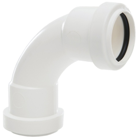 Polypipe 32mm Pushfit Swept Bend - White WP13W Image 1