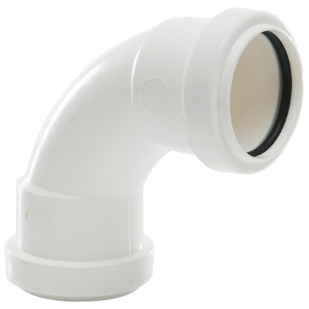 Polypipe 40mm Pushfit Swept Bend - White WP14W Image 1