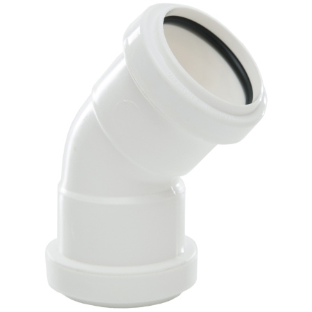 Polypipe 40mm Pushfit Obtuse Bend - White WP18W Image 1