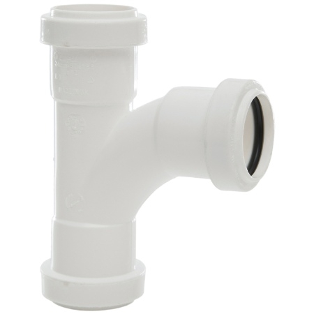Polypipe 32mm Pushfit Swept Tee - White WP21W Image 1