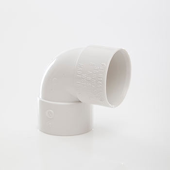 Polypipe 32mm 90 degree Knuckle Bend - White WS15W Image 1