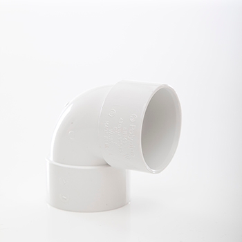 Polypipe 40mm 90 degree Knuckle Bend - White WS16W Image 1