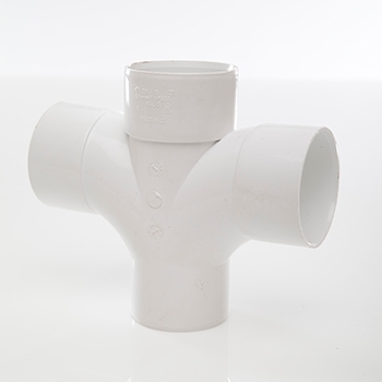 Polypipe 50mm Cross Tee - White WS50W Image 1