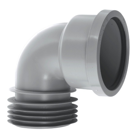 McAlpine 90 degree 4" Cast x PVC Drain Connector - Grey DC90-GR Image 1