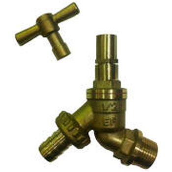 1/2" Hose Union Lockshield Bib Tap Complete With Key 301314 Image 1