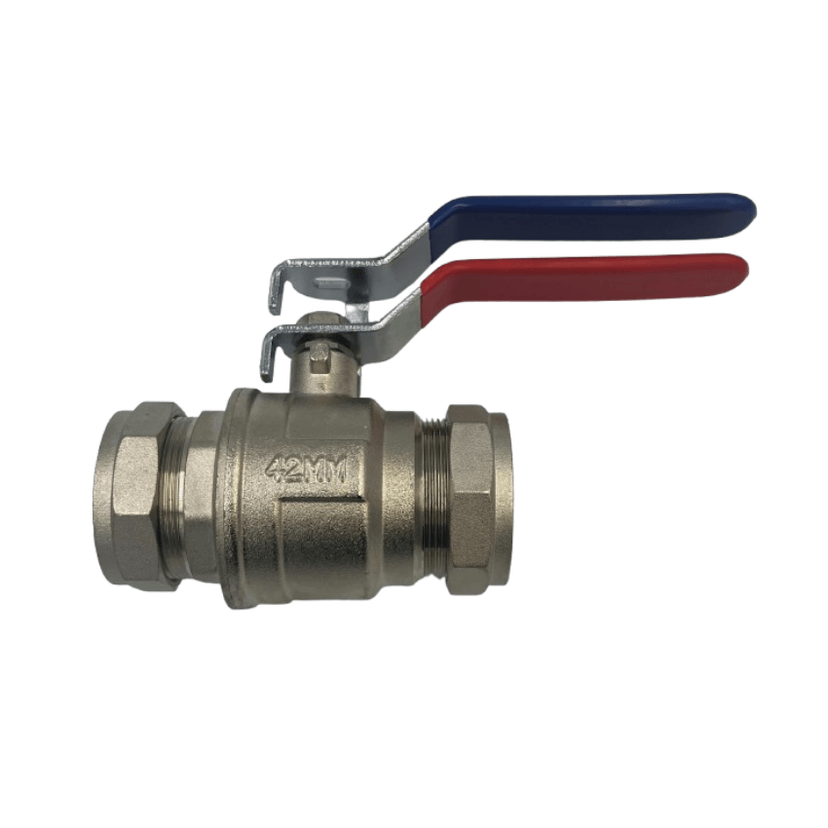 42mm Lever Valve - Blue/Red Handle Image 1