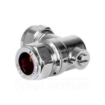 15mm Chrome Plated Angled Isolating Valve 24903 Image 1