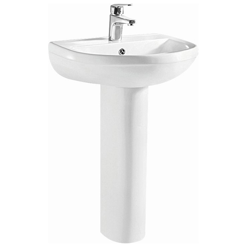Arley Pro Trade 550mm 1TH Basin & Pedestal Pack 23702T (2 Boxes) Image 1
