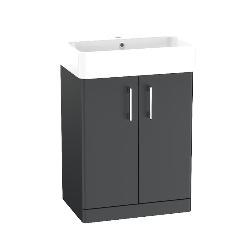 Instinct Allerston 600mm F/S Two Door Basin Unit Storm Grey Image 1