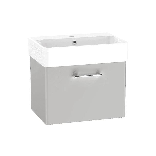 Instinct Allerston 600mm W/Hung Single Drawer Basin Unit Light Grey