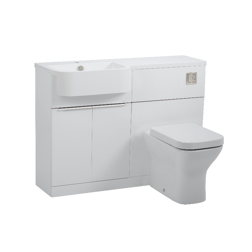 Instinct Keros 1200mm BTW F/S Semi C'top Unit LH Gloss White 12BWGWL Image 1