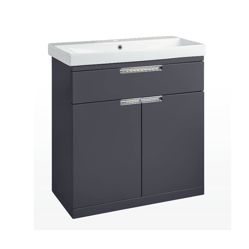 Instinct Espada 800mm F/S 1 Drawer 2 Dr Bas Unit Midnight Grey 414215 Image 1