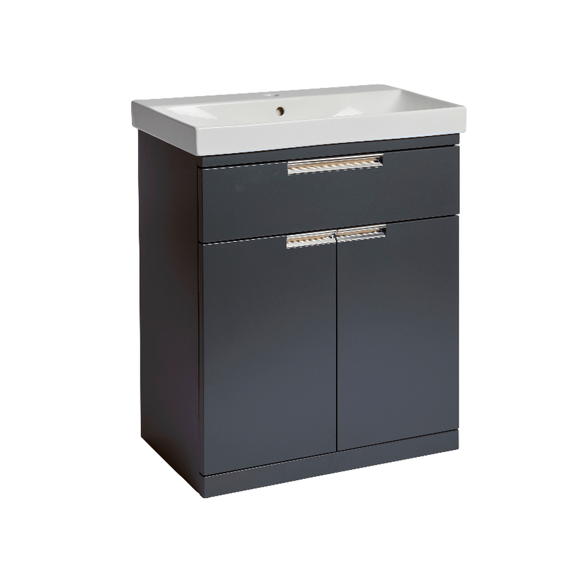 Instinct Espada 700mm F/S 1 Drawer 2 Door Bas Unit Midnight Grey 41427 Image 1