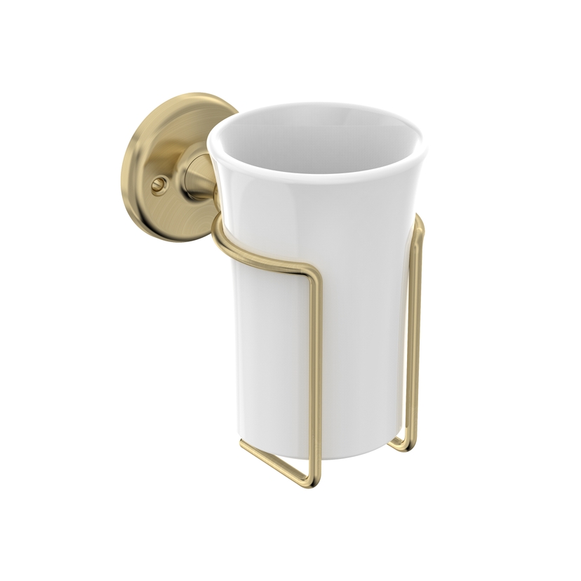 Instinct Hemsworth Tumbler + Holder Brushed Brass INST37182 Image 1