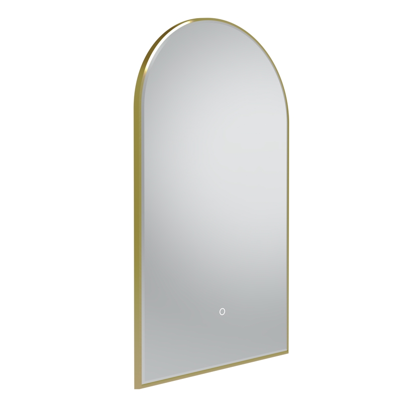 Instinct Ios 500mmx900mm LED Illum Arch Mirror Brushed Brass INST37204 Image 1