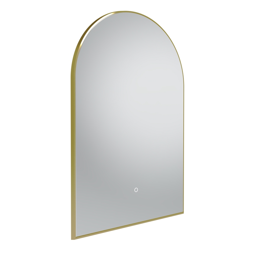 Instinct Ios 600mmx900mm LED Illum Arch Mirror Brushed Brass INST37207 Image 1