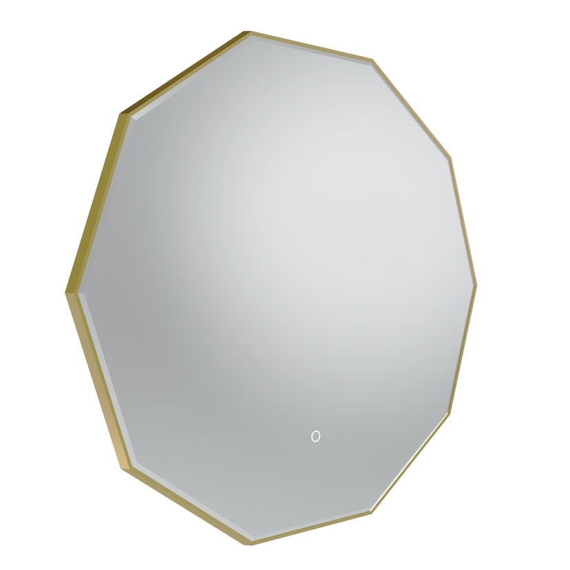 Instinct Ios 800mm LED Illum Decagon Mirror Brushed Brass INST37210 Image 1