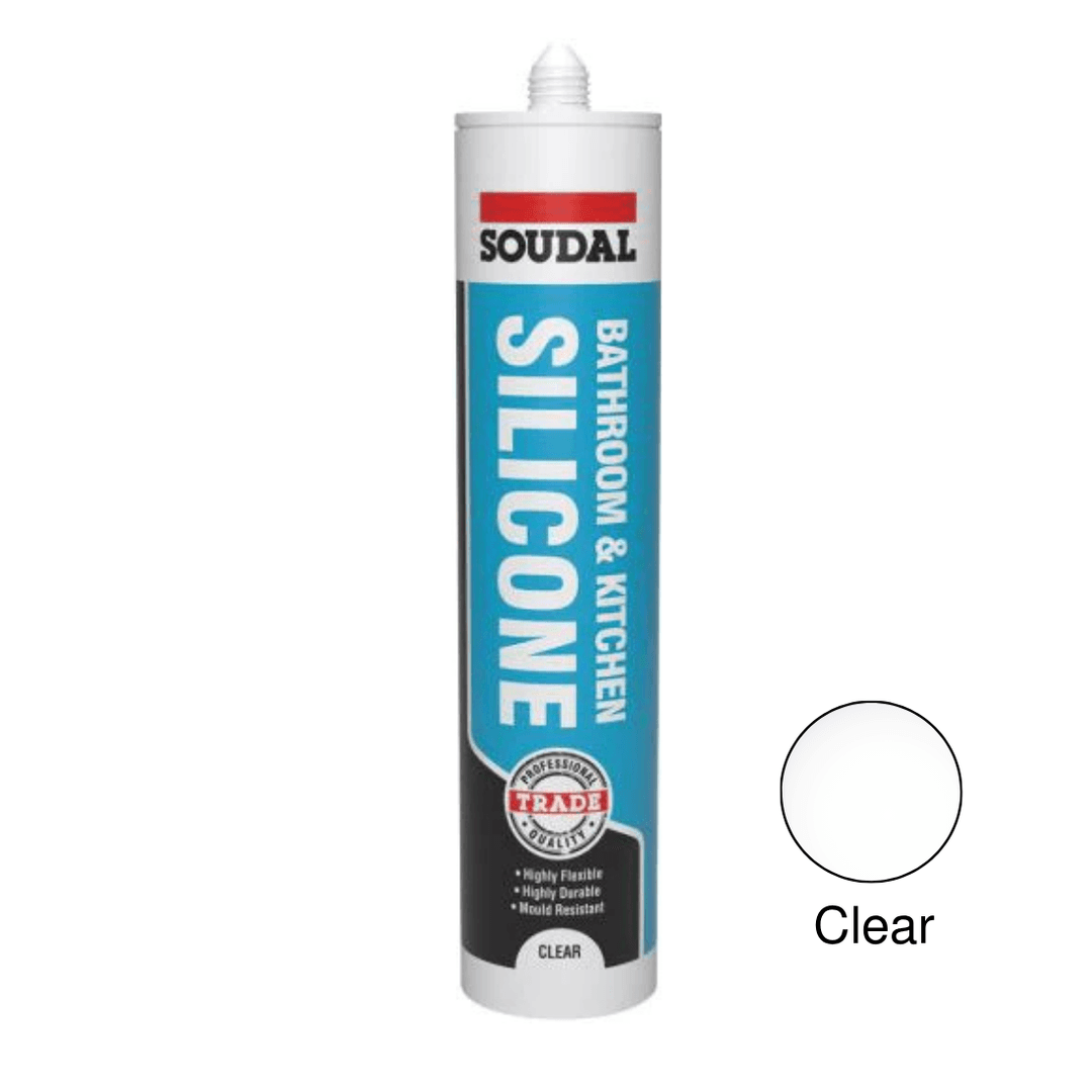 Soudal Bathroom and Kitchen Sanitary Silicone Clear 290ml 144383 Image 1