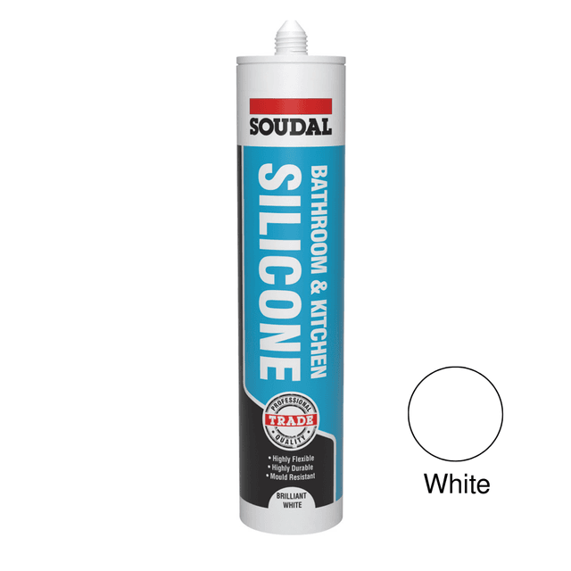 Soudal 290ml Bathroom & Kitchen Sanitary Silicone - White