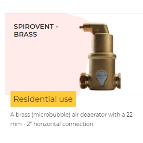 Spirotech SpiroTop 1/2" Automatic Air Vent - Brass AB050 Image 1