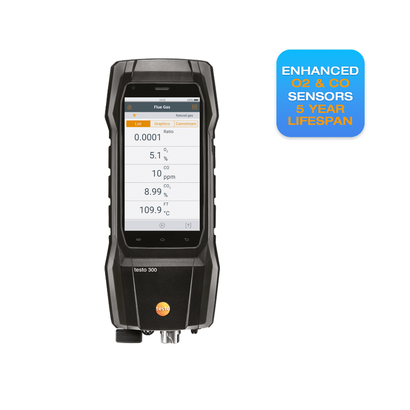 Testo 300+ Flue Gas Analyser - Handset Only 0633 3004 40 Image 1