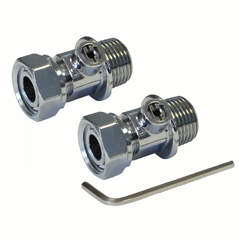 Radmaster Isolating Rad Tails 15mm x 1/2" (pair) inc Allen Key QBBL650 Image 1