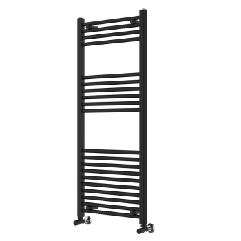 Instinct 500 x 1200mm Black Straight Towel Rail 22mm PHGT120-50ZMB Image 1