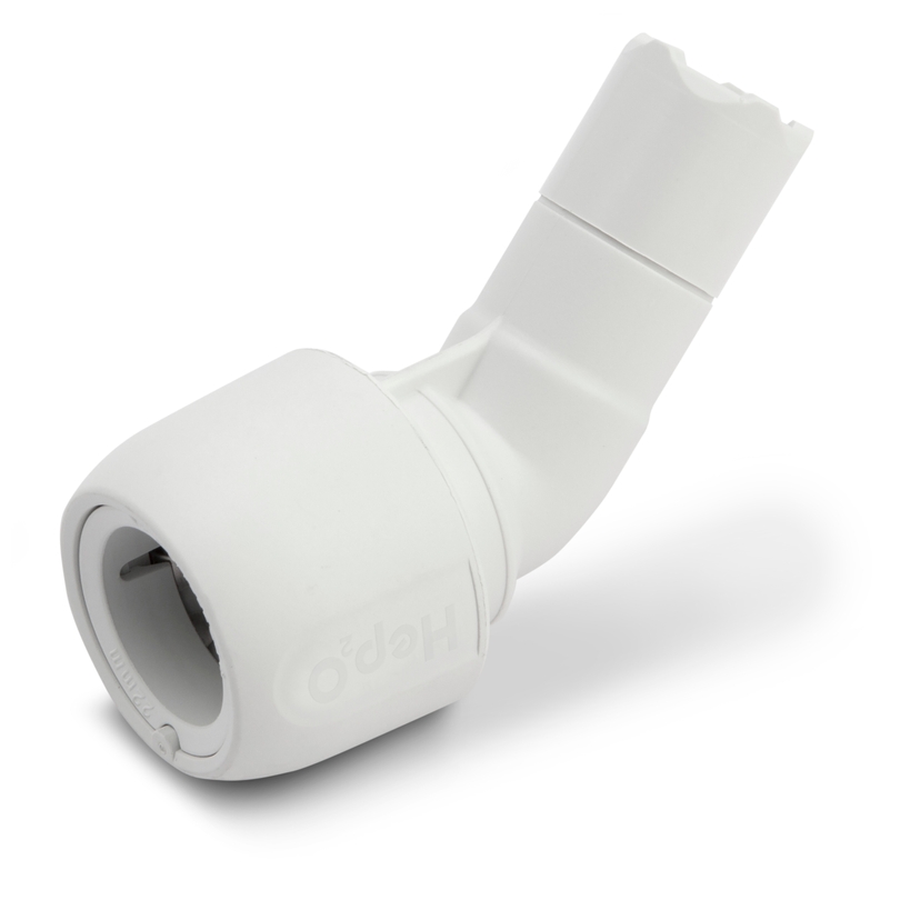 Hep2O PB Elbow 45 degree 22mm Spigot PF/SP HD8/22W Image 1