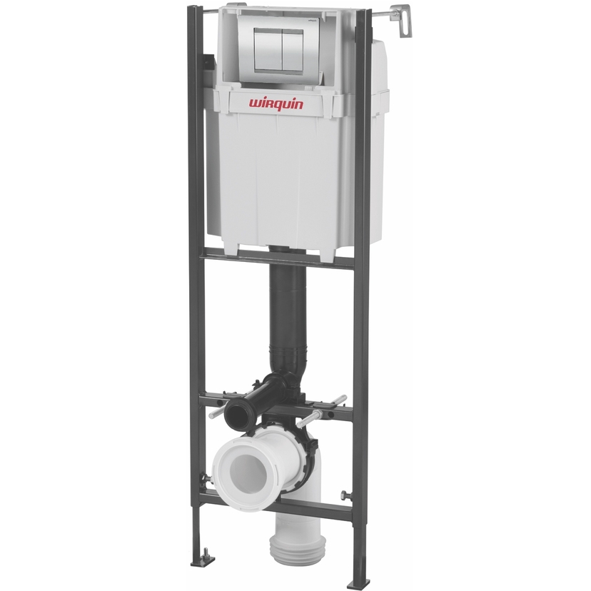 Wirquin Initio Wall Hung Frame with Chrome Push Plate - 50120559 Image 1