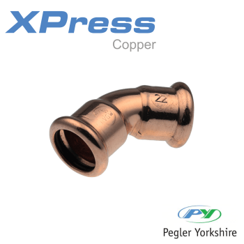 Pegler Yorkshire XPress 22mm 45 degree Elbow 38412 Image 1