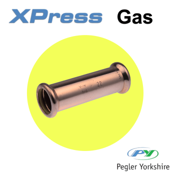 Pegler Yorkshire XPress Gas 15mm Slip Coupling 39710 Image 1